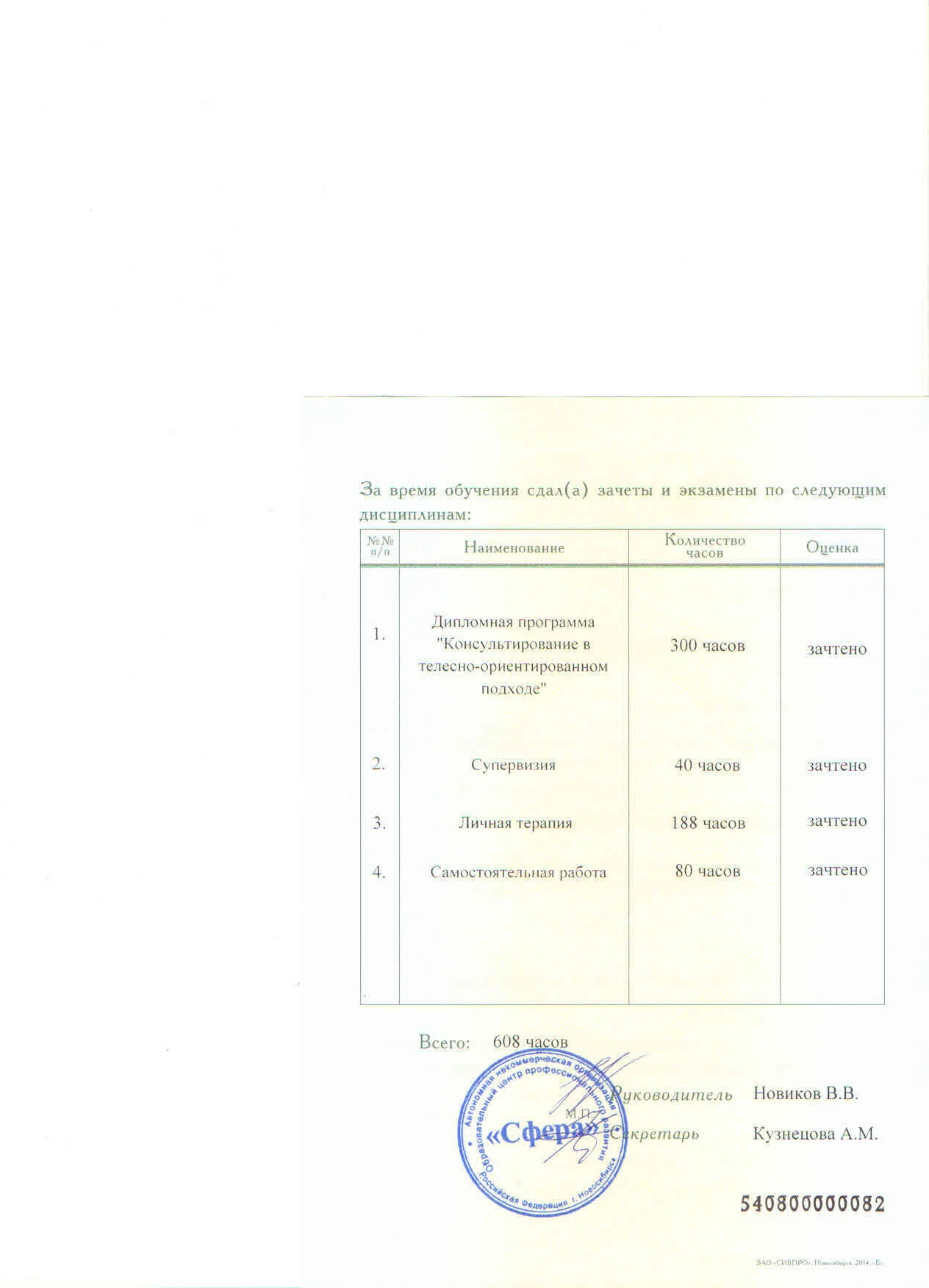 Диплом или сертификат 12